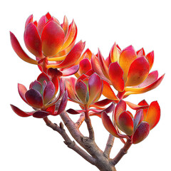 Fototapeta premium Vibrant Red and Orange Succulent Plant Cluster