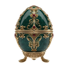Exquisite Green and Gold Faberge-Style Egg