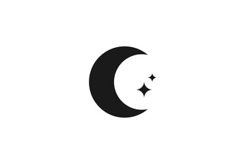 moon icon flat vector design