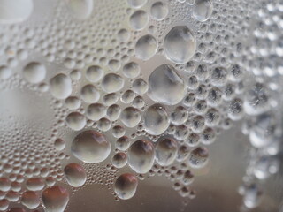 Water drops on a plastic coffee cup