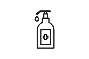 liquid soap icon line vector design