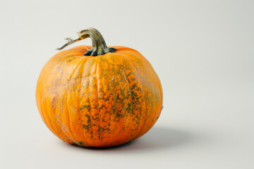 Obraz premium Close-up of a rustic pumpkin with a textured surface, isolated on a white background.