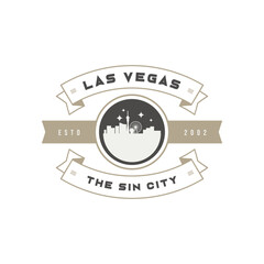 Fun vector design of Las Vegas city silhouette suitable for stickers or prints	