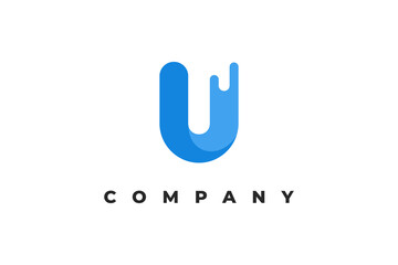 letter u shape liquid minimal logo