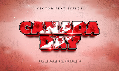 3d Canada style, editable vector text effect. Suitable for celebrate canada event theme.