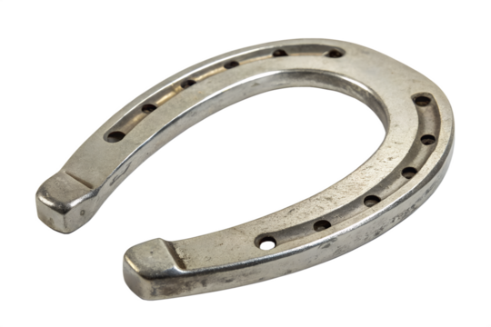 Steel Horseshoe: Symbol of Good Luck & Protection. Isolated Metal Object for Equestrian & Farrier Use.