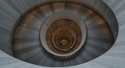 Fototapeta premium Abstract Spiral Staircase Architecture Design and Visual Appeal