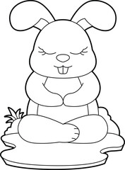 Rabbit Yoga Fitness Gymnastics Animal Vector Graphic Art Illustration