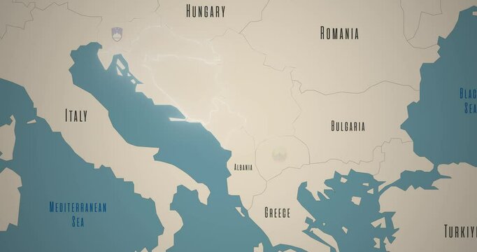 An animated map of former Yugoslavia and its breakup into independent countries.
