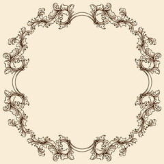 vintage baroque frame border with floral ornament