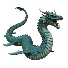 Obraz premium Teal Dragon: A Detailed 3D Render