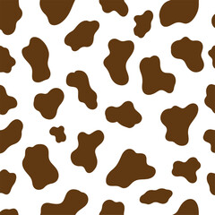 Brown cow print pattern silhouette vector flat illustration design.