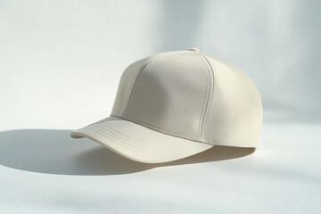 White baseball cap isolated with blank space for design