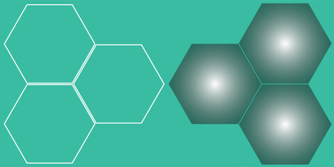 Mint green hexagon pattern background looks like honeycomb vector illustration modern graphic lighting effect.
