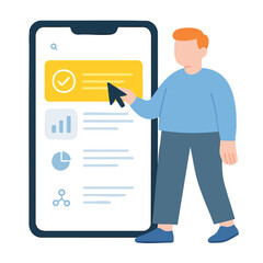 Flat Design Touchscreen Checklist Task Management Application Interface Concept