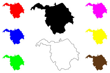 Behbahan city (Islamic Republic of Iran, Persia, IRI, Khuzestan province) map vector illustration, scribble sketch Behbahan map