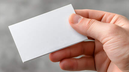 Obraz premium a hand holding a blank business card, perfect for showcasing a brand's identity