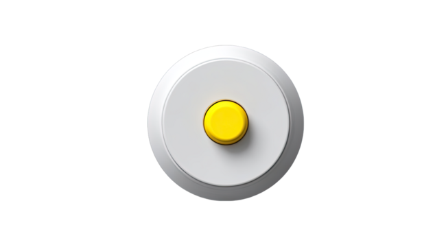 A white circle with a bright yellow center button