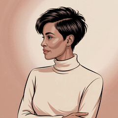 woman with women's haircut