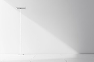 Empty white room with light, blank interior wall, modern design concept space