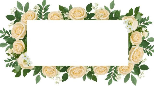 Pale yellow floral border design