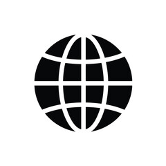 Simple Black and White Globe Icon