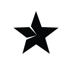 Modern Geometric Star Icon in Solid Black