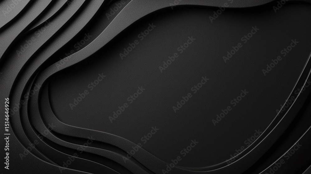 Poster glossy black surface with sharp vertical light and wave pattern