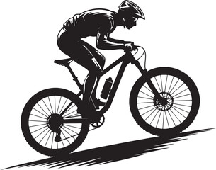 Naklejka premium Cyclist silhouette vector illustration isolated On Transparent Background