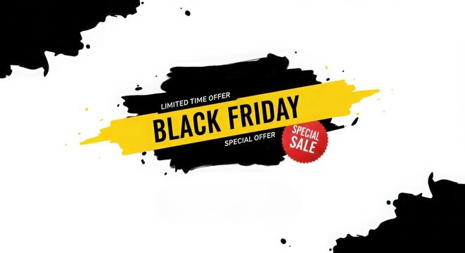 Black friday sale banner design limited time offer