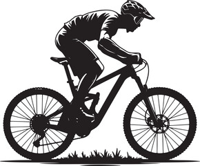Naklejka premium Cyclist silhouette vector illustration isolated On Transparent Background