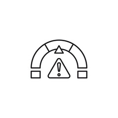 Risk level icon with curved line and squares warning sign suitable for illustrating safety, danger, caution, risk assessment concepts.