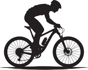Obraz premium Cyclist silhouette vector illustration isolated On Transparent Background