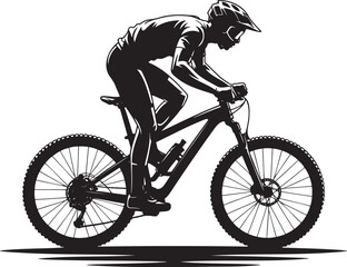 Obraz premium Cyclist silhouette vector illustration isolated On Transparent Background