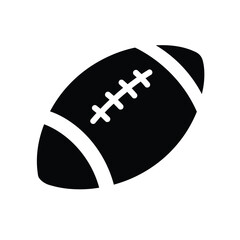American Football Icon Black Silhouette Simple Design Graphic