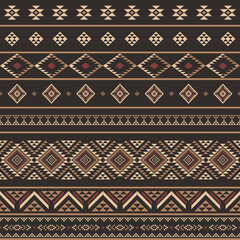 Southwest Native seamless pattern ethnic tribal Aztec geometric Navajo Native American fabric colorful design vector for textile print