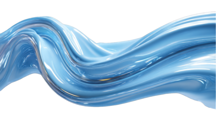 Abstract flowing blue liquid, smooth curves
