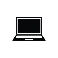 Simple Black Laptop Icon Illustration for Website or App Design