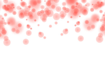 Red bokeh shining effect. Bokeh light glowing on transparent background. Blurred bokeh for festive decoration, poster, greeting, card, celebration design elements. PNG