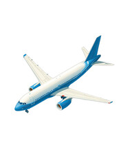 Fototapeta premium A stylized illustration of a passenger jet. Blue and white colors