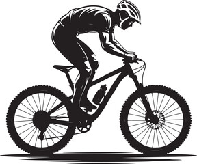 Naklejka premium Cyclist silhouette vector illustration isolated On Transparent Background