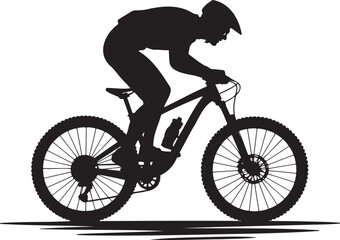 Cyclist silhouette vector illustration isolated On Transparent Background