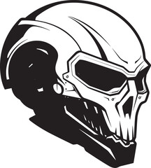 Alien Skull Helmet Vector Black Helmeted Warrior Art Alien Skull Helmet Futuristic Warrior Vector Black Icon