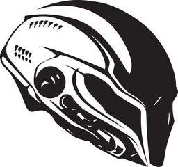 Alien Skull Helmeted Vector Dark Futuristic Black Logo Alien Skull Helmet Bold Vector Black Cosmic Art
