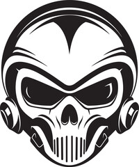 Alien Skull Helmet Futuristic Black Vector Symbol Alien Skull Helmet Dark Vector Icon of Cosmic Power