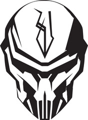 Alien Skull Helmet Dark Vector Icon of Cosmic Power Alien Skull Helmet Vector Black Futuristic Battle Emblem