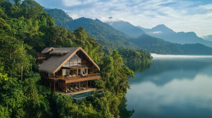 Fototapeta premium Eco-Retreats and Nature Lodges What: Build or manage retreats in scenic areas (mountains, forests, lakes). 