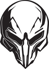 Alien Skull Helmet Bold Black Vector Battle Logo Icon Alien Skull Helmet Vector Dark Futuristic Black Design