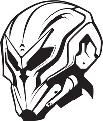 Alien Skull Helmeted Logo Bold Vector Black Helmet Art Alien Skull Helmet Vector Dark Futuristic Battle Emblem