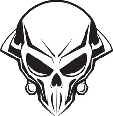 Alien Skull Helmet Dark Vector Black Helmeted Battle Art Alien Skull Helmet Futuristic Vector Black Helmet Icon
